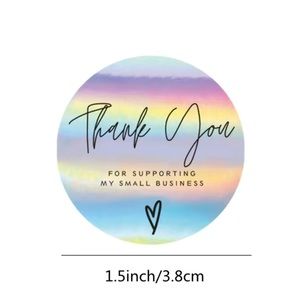 500pcs/Roll, Thank You For Supporting My Small Business Stickers, Laser Stickers